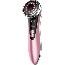 Aparat pentru ingrijire faciala 5 in 1 Horigen W-618 anti rid fototerapie ioni negativi inchide porii acnee albire fata si gat roz