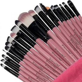 Set 20 Pensule Machiaj Profesionale SensoPRO Milano Travel Pink